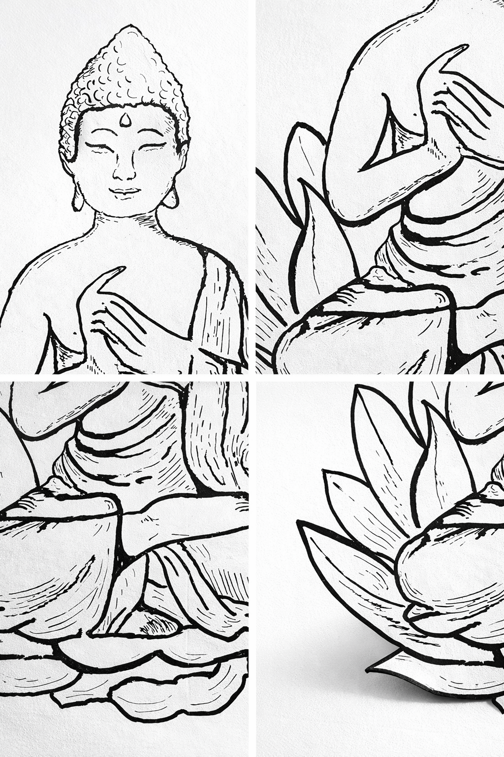 Buddha Lotus – Tavola Artistica Zen su Legno | RM Icons